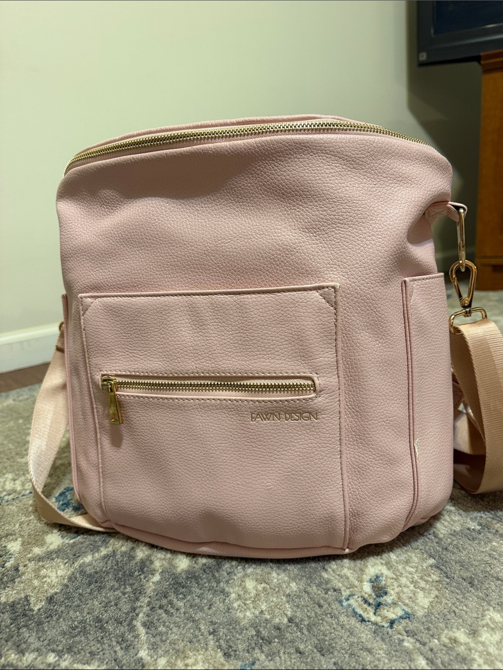 Fawn Design Blush Crossbody with Gold Hardware